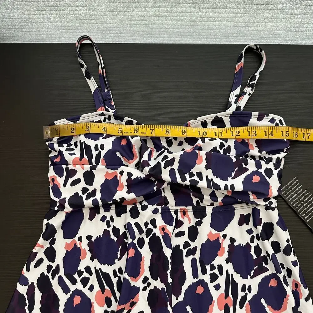 NWT Curlbiuty White Printed Sweetheart Neck Padded Swim Tankini Top Size Medium - Picture 11 of 12